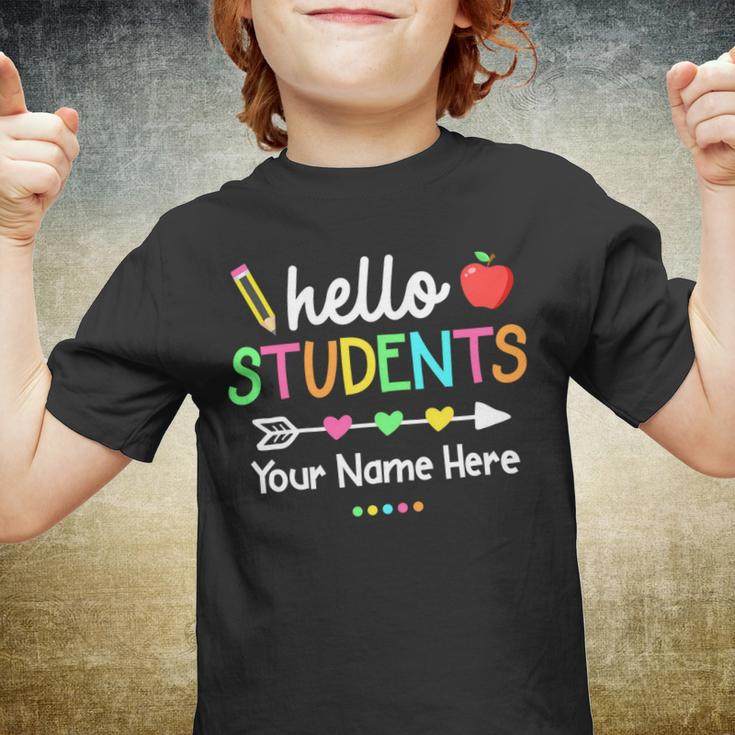 Personalized Teacher Shirt Back To School Hello Students Youth T-shirt
