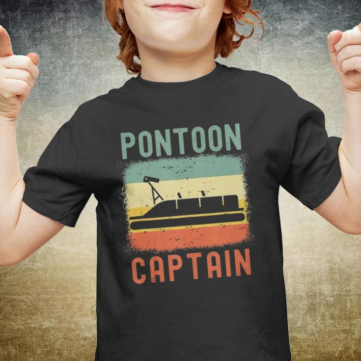 Pontoon Captain Retro Vintage Funny Boat Lake Outfit Youth T-shirt