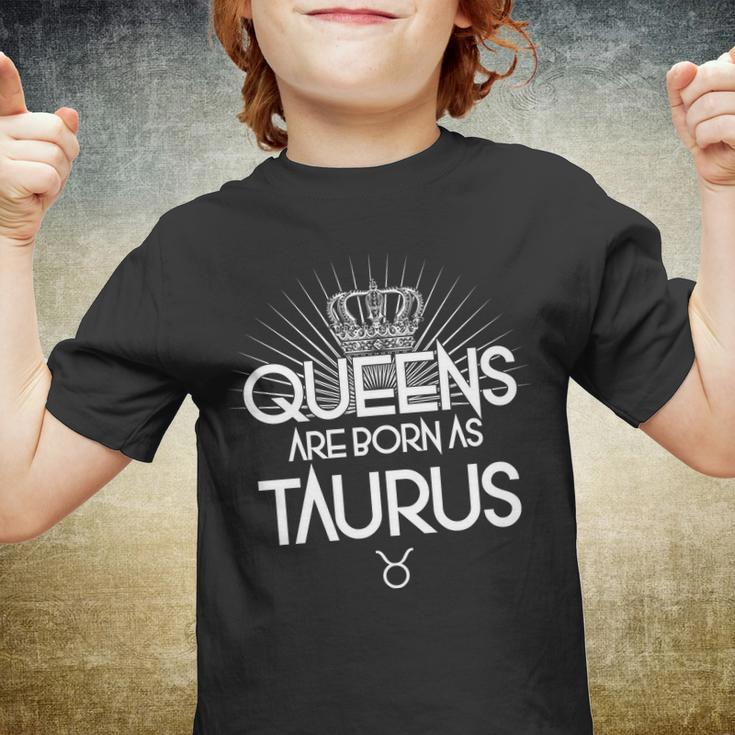 Queens Are Born As Taurus Graphic Design Printed Casual Daily Basic Youth T-shirt