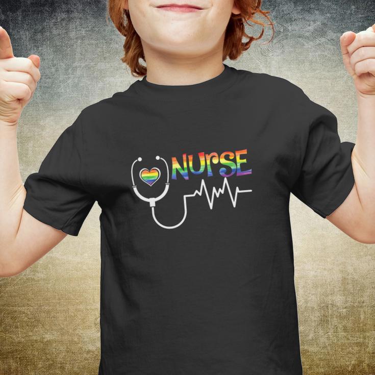 Rainbow Flag Funny Nurse Lgbt Lgbtq Gay Pride Ally Youth T-shirt