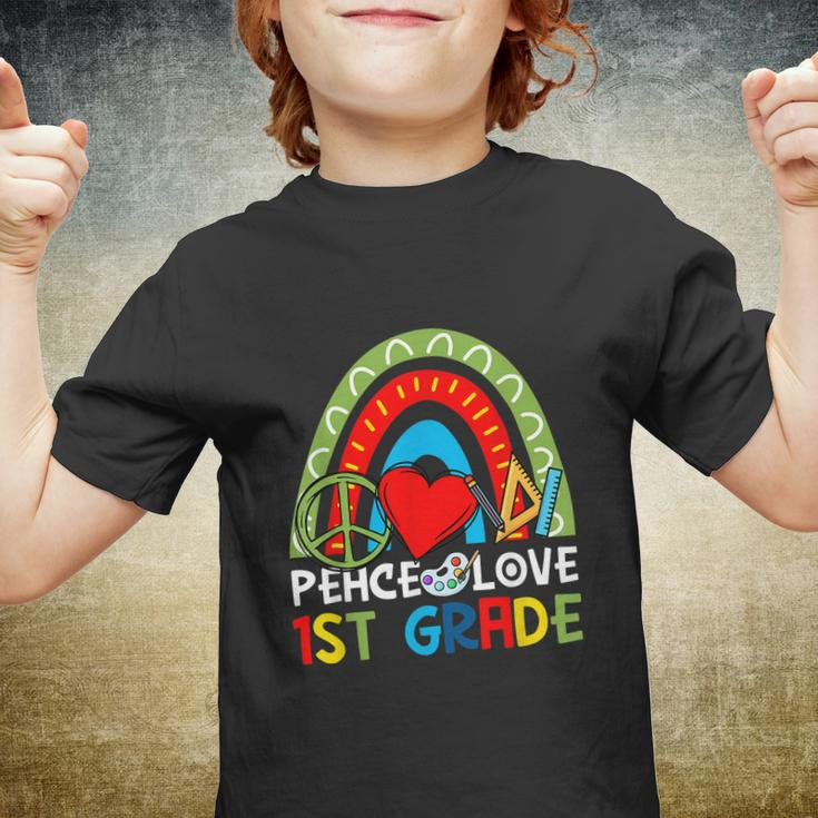 Rainbow Peace Love 1St Grade Back To School Boho Youth T-shirt