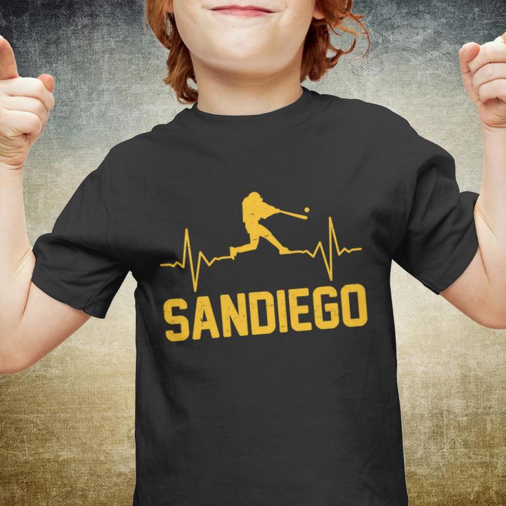 San Diego Baseball Player Heartbeat Youth T-shirt