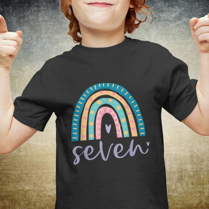 Seven Year Old Rainbow Birthday Gifts For Girls 7Th Bday Youth T-shirt