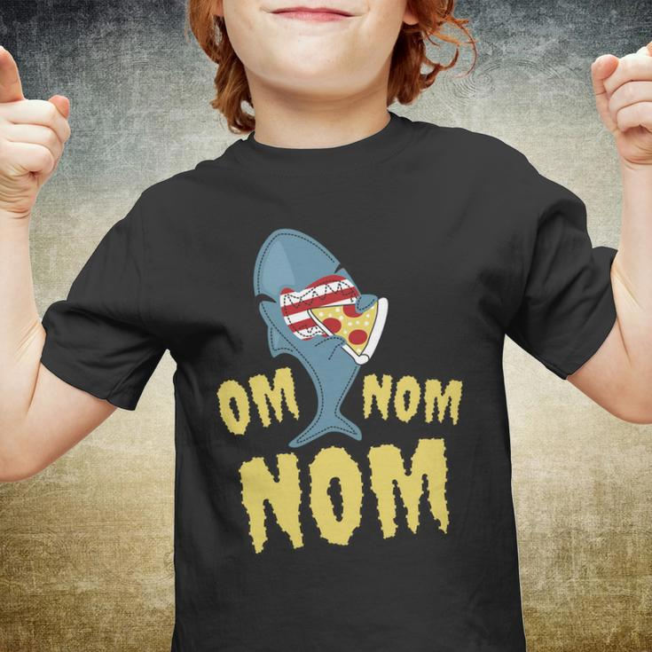 Shark Eating Pizza Om Nom Nom Youth T-shirt