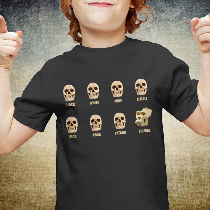 Skulls Of Modern America Funny Liberal Monkey Skull Tshirt Youth T-shirt