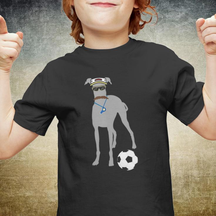 Soccer Gift Idea Fans- Sporty Dog Coach Hound Youth T-shirt