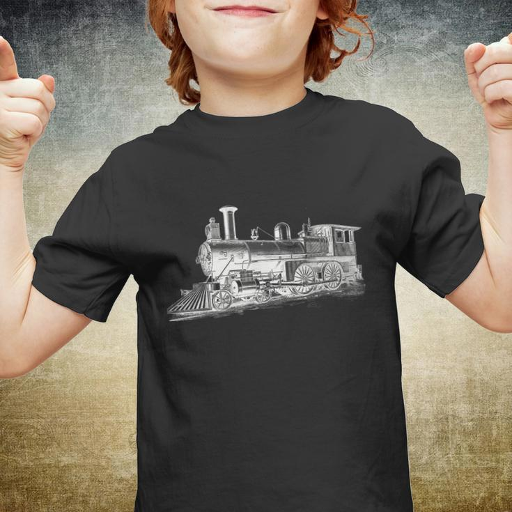 Steam Locomotive Train Engineer Railroad Mechanic Youth T-shirt