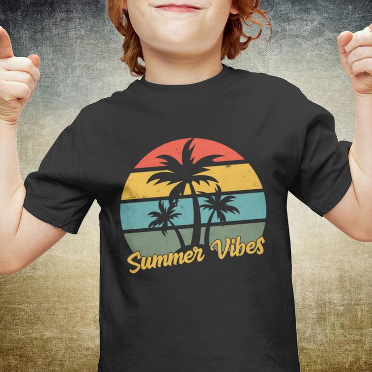 Summer Vibes Tropical Retro Sunset Youth T-shirt