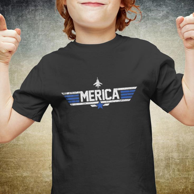 Top Merica For 4Th Of July Us Patriotic America Gun Youth T-shirt