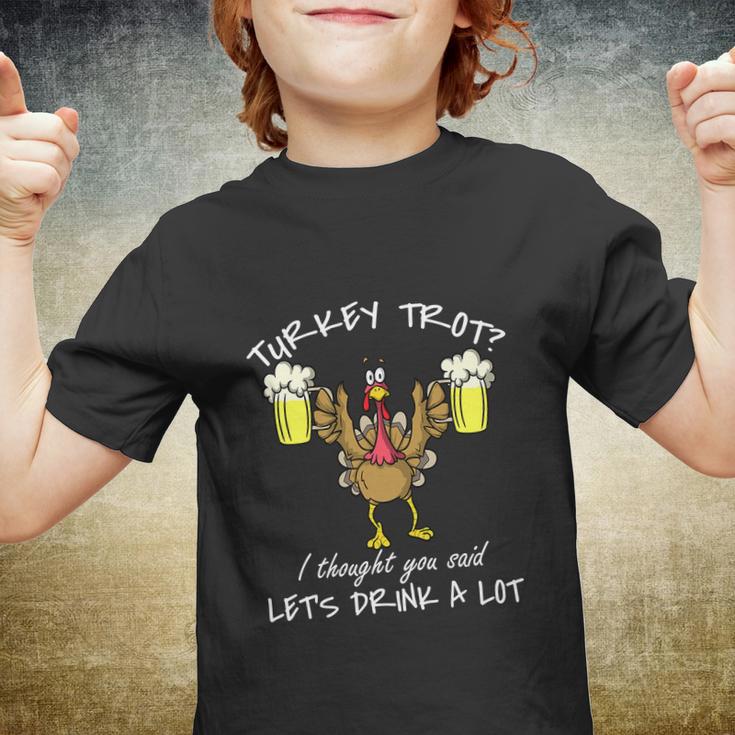 Turkey Trot Lets Drink A Lot Thanksgiving Day 5K Run Beer Youth T-shirt