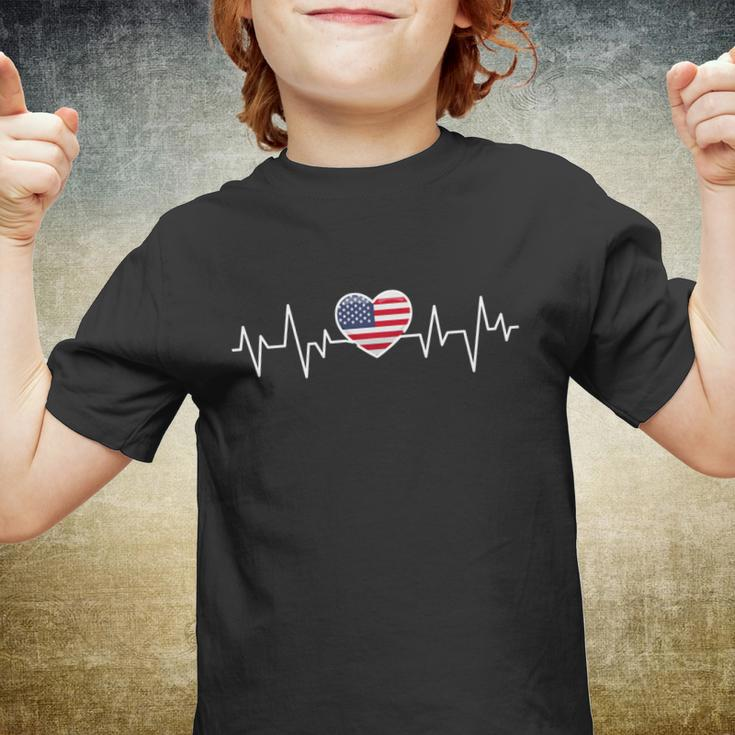 United States Heartbeat American Flag American Pride Gift Youth T-shirt