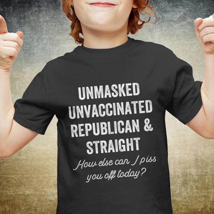 Unmask Unvaccinated Republican & Straight Anti Vax Freedom Tshirt Youth T-shirt