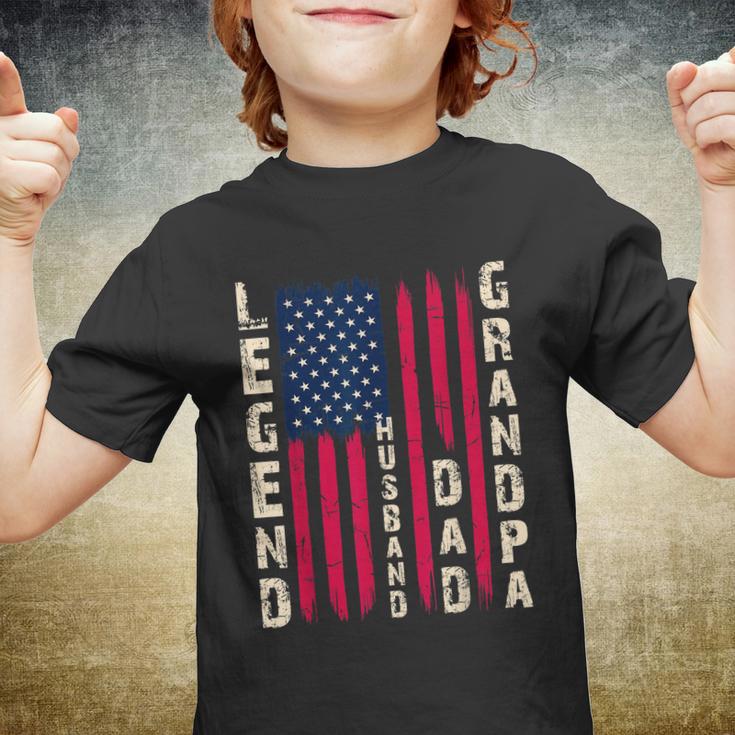 Usa Flag Fathers Day Dad The Legend Husband Dad Grandpa Youth T-shirt