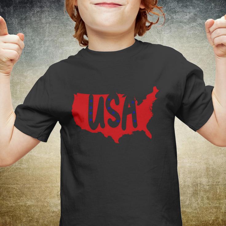 Usa Map Patriotic Celebrate 4Th Of July Youth T-shirt