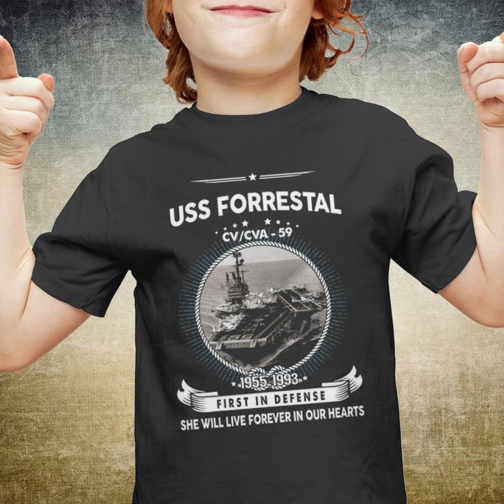 Uss Forrestal Cv 59 Cva 59 Front Style Youth T-shirt