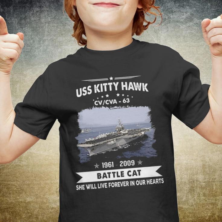 Uss Kitty Hawk Cv 63 Cva 63 Front Style Youth T-shirt