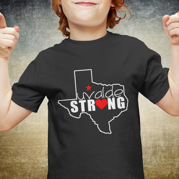 Uvalde Strong Texas Map Heart Youth T-shirt