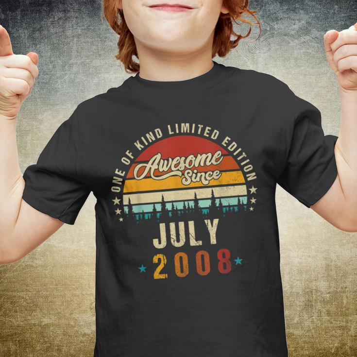 Vintage 14Th Birthday Awesome Since July 2008 Epic Legend Youth T-shirt