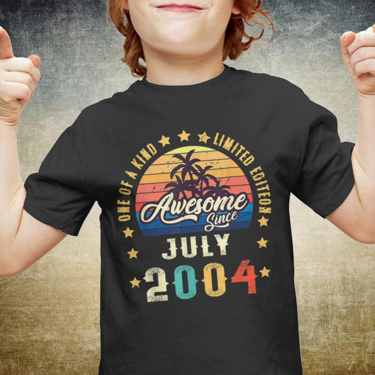 Vintage 18Th Birthday Awesome Since July 2004 Epic Legend Youth T-shirt