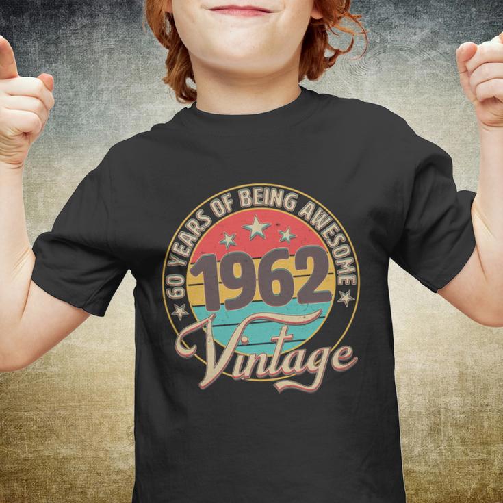 Vintage 1962 Birthday 60 Years Of Being Awesome Emblem Youth T-shirt