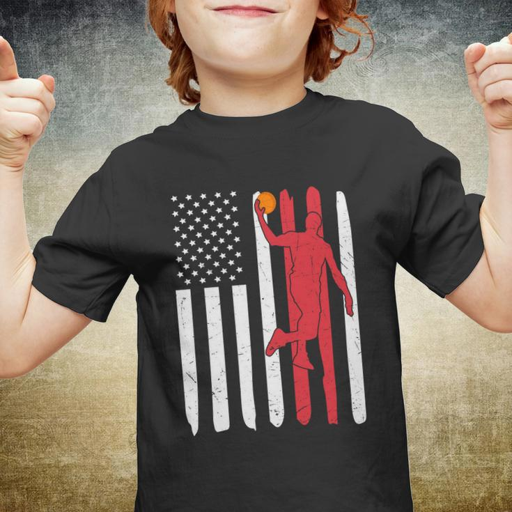 Vintage American Flag American Basketball League Basketball Player Youth T-shirt