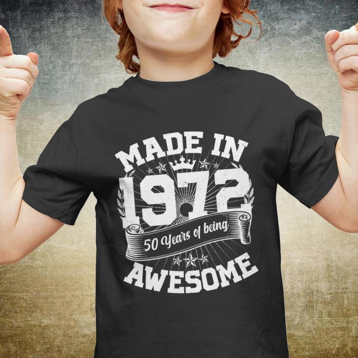 Vintage Crown Made In 1972 50 Years Of Being Awesome 50Th Birthday Youth T-shirt
