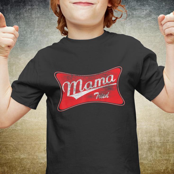 Vintage Mama Tried Gift Funny Retro Country Outlaw Music Gift Youth T-shirt