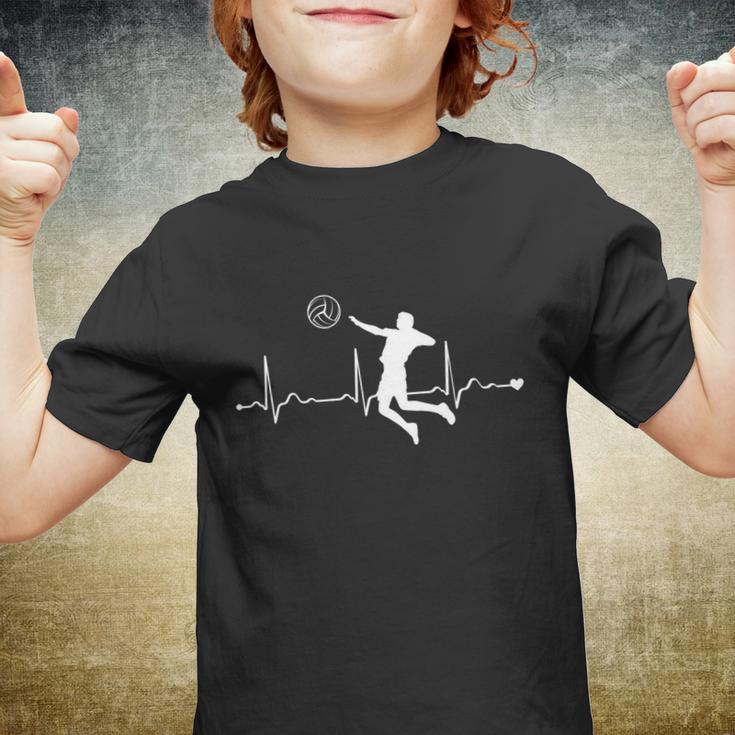 Volleyball Heartbeat Clothing Gift Boys Girls Volleyball Coach Gift Youth T-shirt