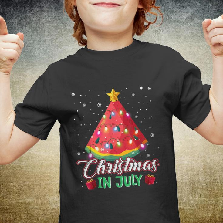 Watermelon Christmas Tree Christmas In July Summer Vacation Youth T-shirt