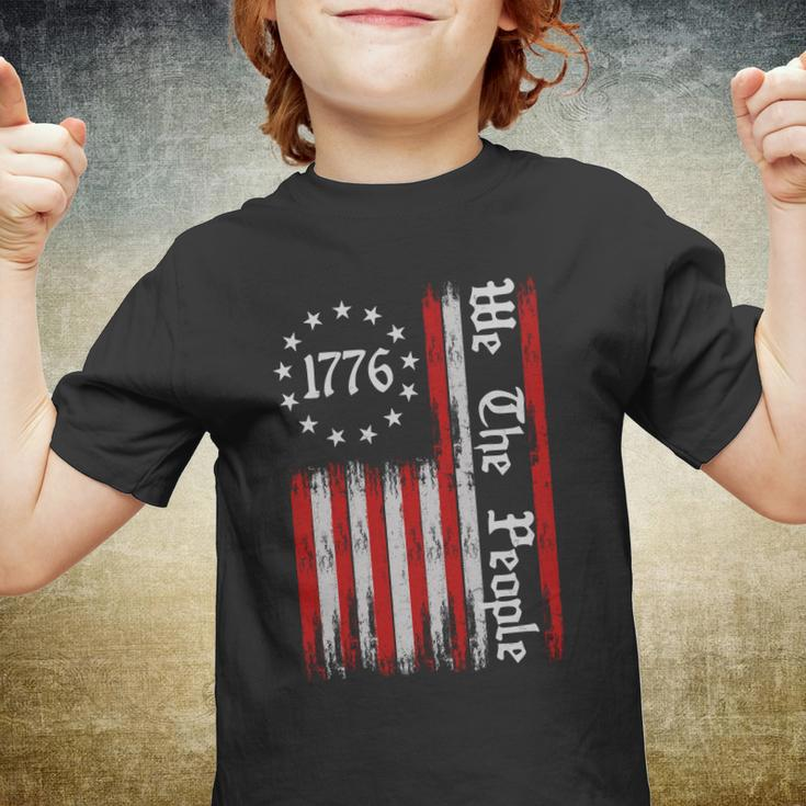 We The People 1776 Distressed Usa American Flag Youth T-shirt