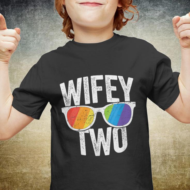 Wifey Two Lesbian Pride Lgbt Bride Couple Youth T-shirt