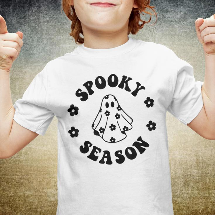 Halloween Ghost Vintage Groovy Trick Or Treat Spooky Vibes Youth T-shirt