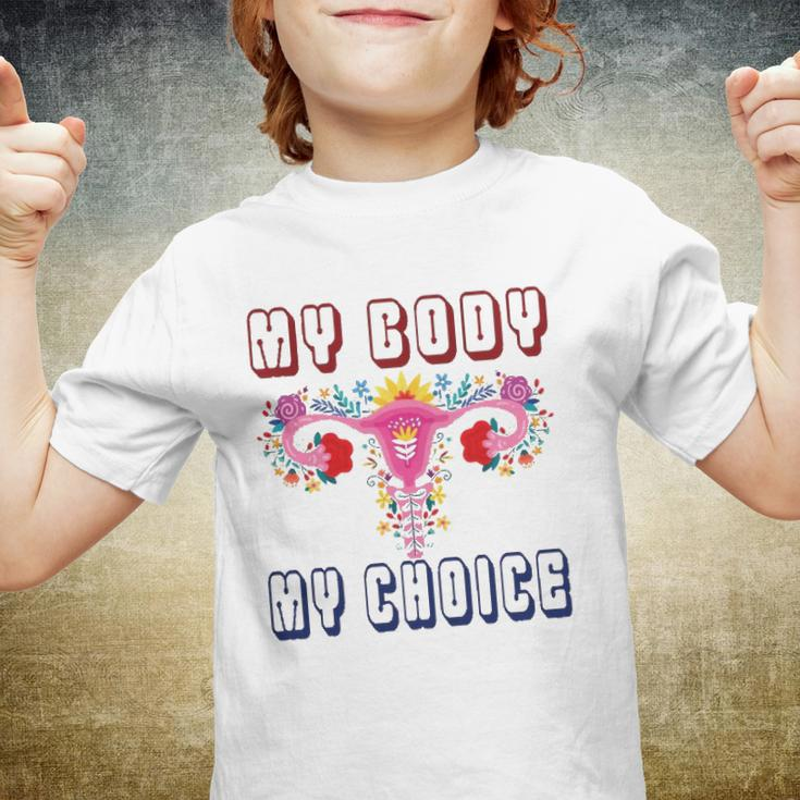 My Body My Choice Pro Roe Floral Uterus Youth T-shirt