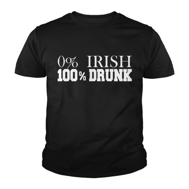 0 Irish 100 Drunk St Patricks Day Graphic Design Printed Casual Daily Basic Youth T-shirt
