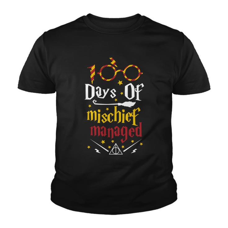 100 Days Of Mischief Managed 100Th Day Of School Youth T-shirt