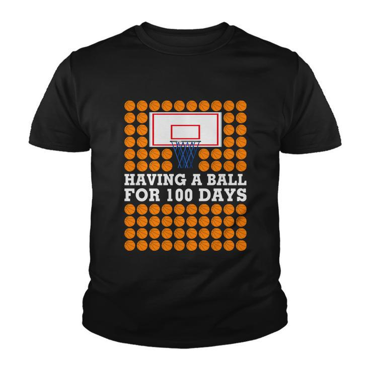 100Th Day Of School Basketball Balls 100 Basket Balls Basketball Hoop Youth T-shirt