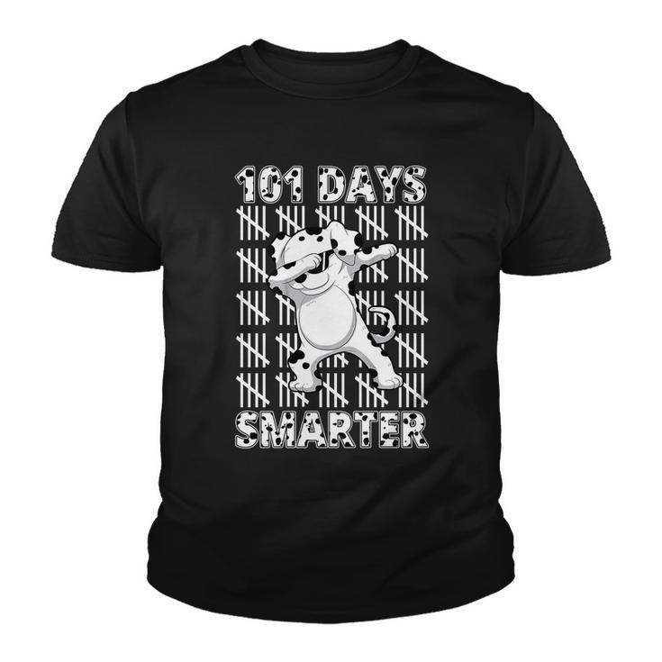 101 Days Smarter Dabbing Dalmatian Dog Youth T-shirt