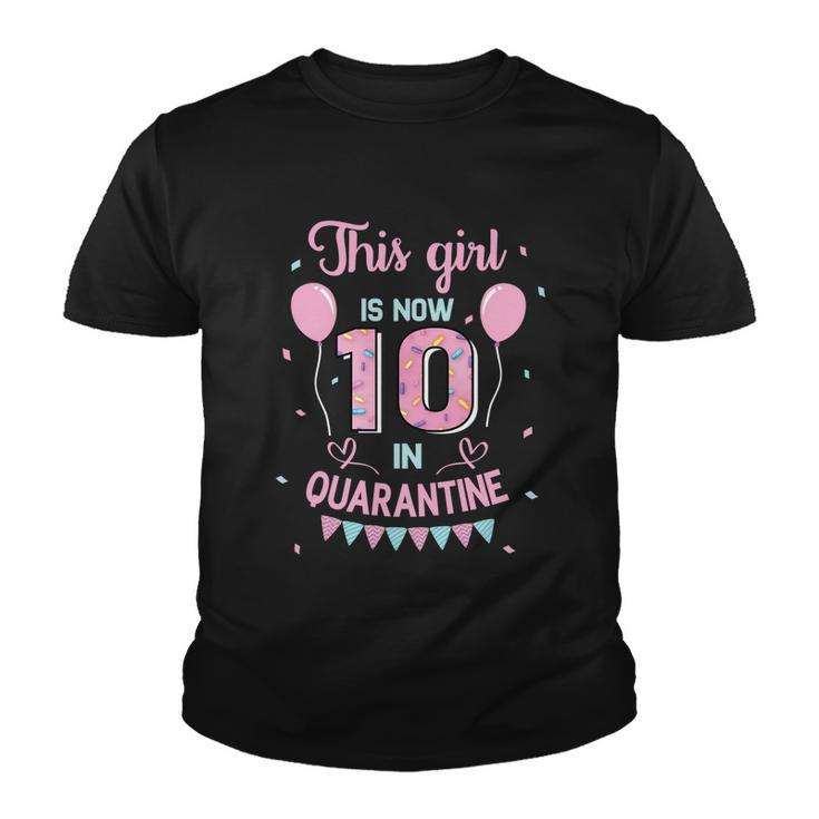 10Th Birthday Funny Gift Girls This Girl Is Now 10 Double Digits Gift Youth T-shirt