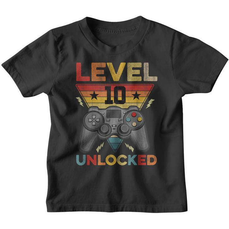10Th Birthday Gifts Level 10 Unlockd Video Games Gaming  Youth T-shirt