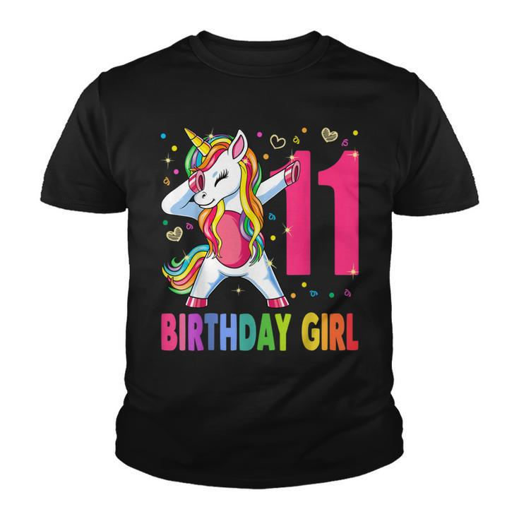 11 Year Old Unicorn Dabbing 11Th Birthday Girl Unicorn Party  Youth T-shirt