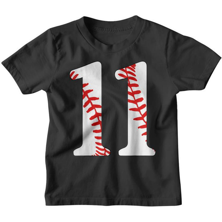 11Th Birthday Baseball Big Number Eleven 11 Year Old Boy  V2 Youth T-shirt