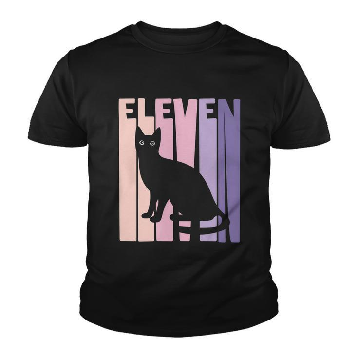 11Th Birthday Gift Cute Cat Fan 11 Years Old For Girls Youth T-shirt