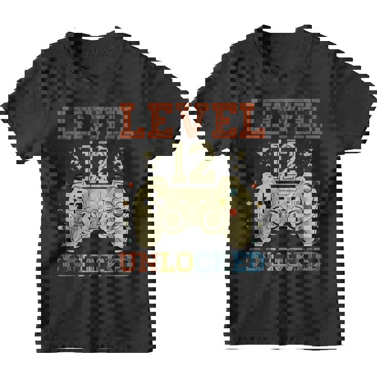 12 Year Old Gifts Level 12 Unlocked 12Th Birthday Video Youth T-shirt