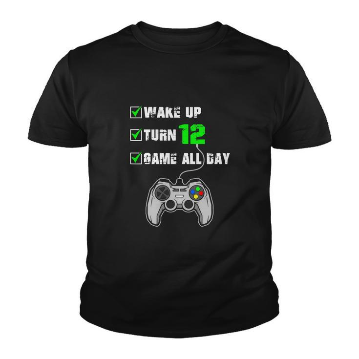 12Th Birthday Gamer Shirt Level 12 Unlocked Gamer Birthday Graphic Design Printed Casual Daily Basic Youth T-shirt