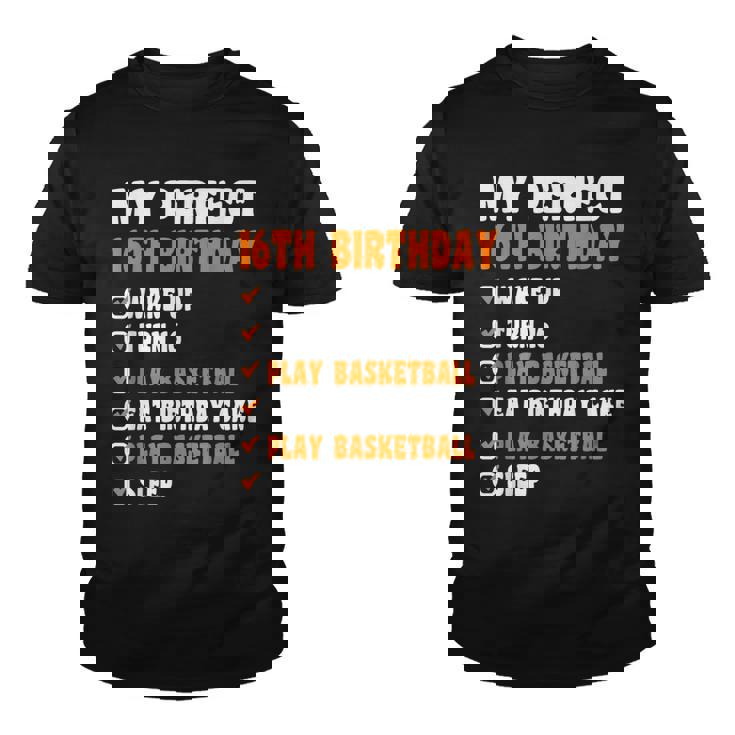 16 Years Old Perfect 16Th Birthday Basketball 16Th Birthday  Youth T-shirt