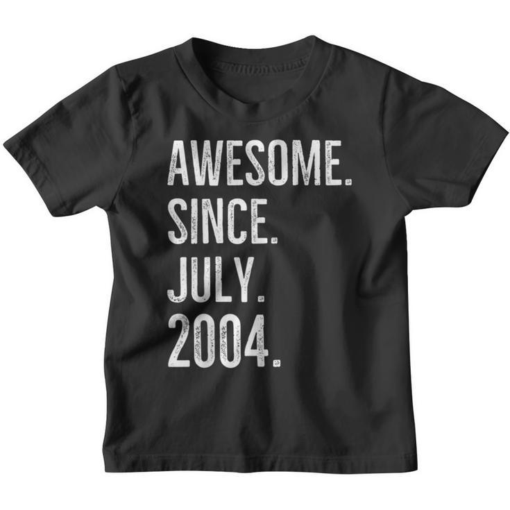 18 Years Old Funny Awesome Since July 2004 18Th Birthday  Youth T-shirt