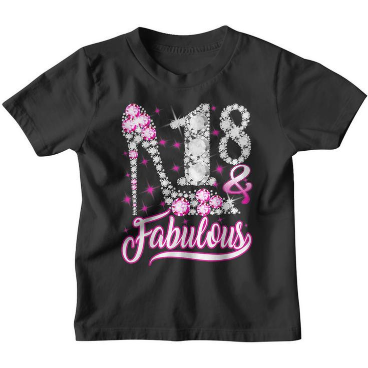 18 Years Old Gifts 18 & Fabulous 18Th Birthday Pink Diamond  Youth T-shirt