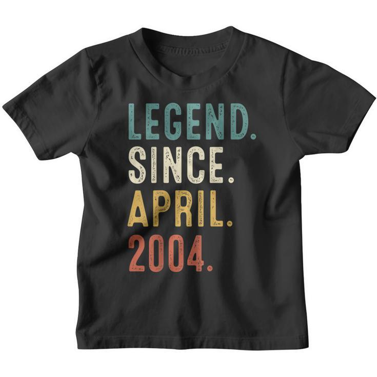 18 Years Old Gifts Legend Since April 2004 18Th Birthday  Youth T-shirt