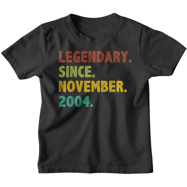 18 Years Old Gifts Legend Since November 2004 18Th Birthday  V2 Youth T-shirt