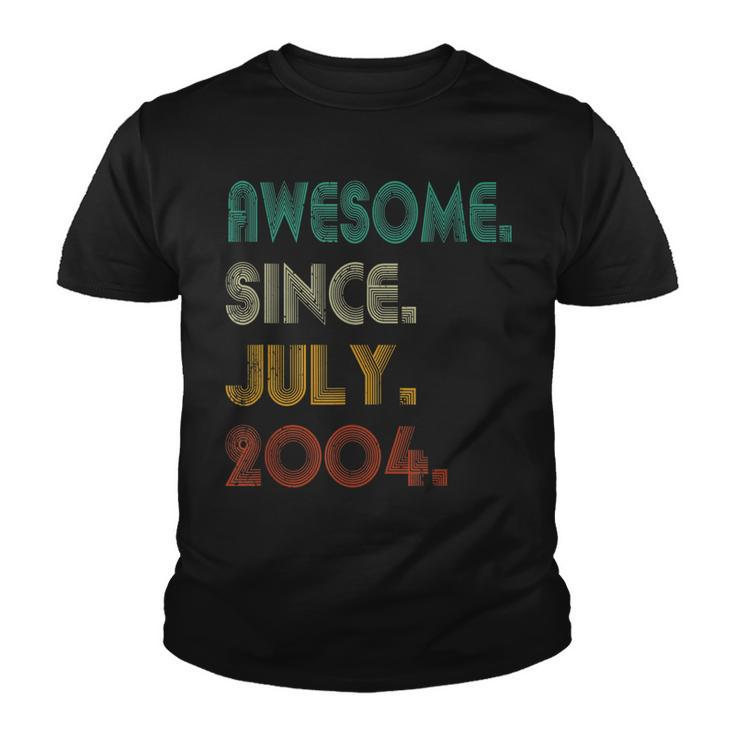 18Th Birthday 18 Years Old Awesome Since July 2004  Youth T-shirt